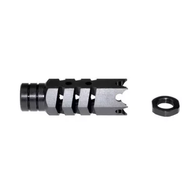 1/2×28 Tactical Competition Grade Muzzle Brake Steel with Black Phosphate Finish – AR-15