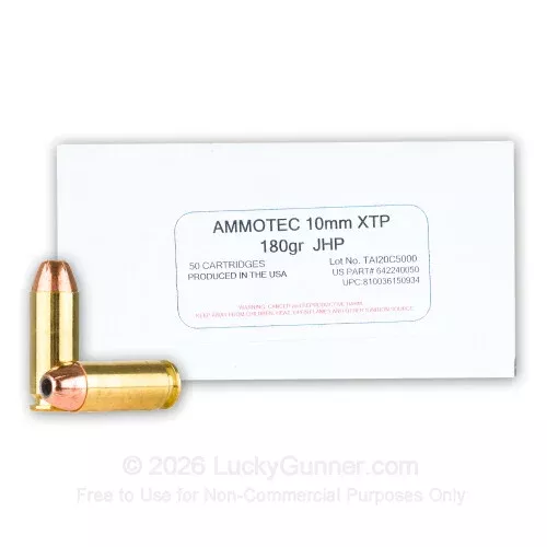 10mm Auto – 180 Grain XTP – RUAG – 50 Rounds
