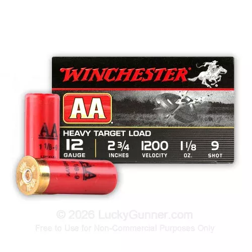 12 Gauge – 2-3/4″ 1-1/8 oz. #9 Shot – Winchester AA – 250 Rounds