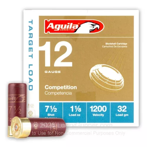 12 Gauge – 2-3/4″ 1-1/8oz. #7.5 Shot – Aguila – 250 Rounds