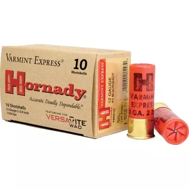 12 Gauge 2 3/4″ 1350FPS No. 4 Buckshot Varmint Express Shotgun Ammunition, Box of 10