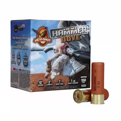 12 Gauge 3″ 1oz 1350FPS HEVI-Hammer Dove & Teal Ammunition, Case of 250