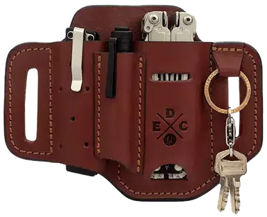 1791 Gunleather HD-ES-SF-CHN-A EDC Heavy Duty Easy Slide OWB Chestnut Leather Belt Slide