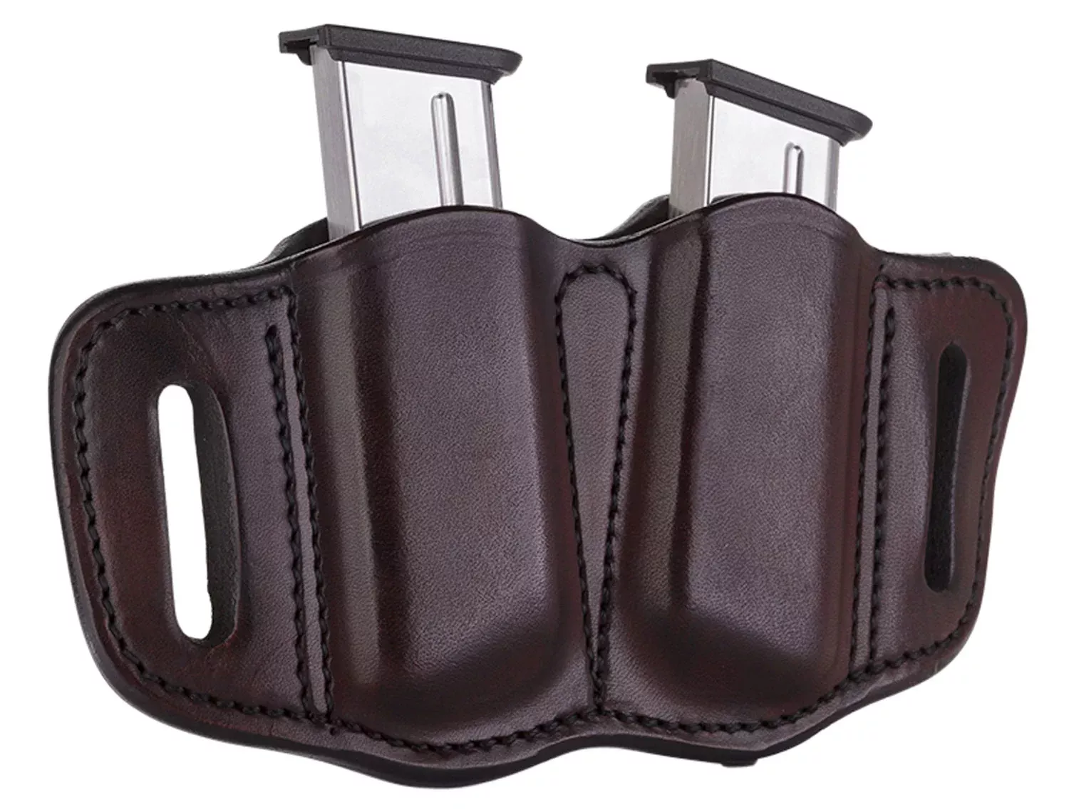 1791 Gunleather MAG2.1 Signature Brown Leather Double Single Stack Mag Belt Slide Holster Ambidextrous