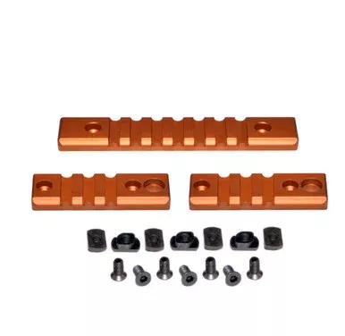 3 Piece Picatinny Rail Section Kit for M-LOK Style Slots, Orange