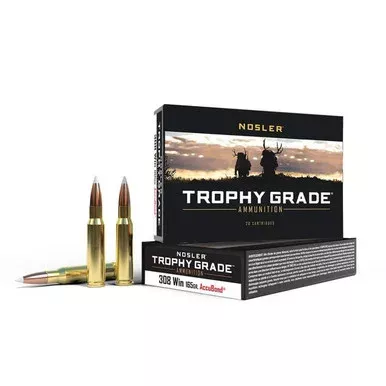 308 Win 165 Grain Accubond Trophy Grade Rifle Ammunition, Box of 20