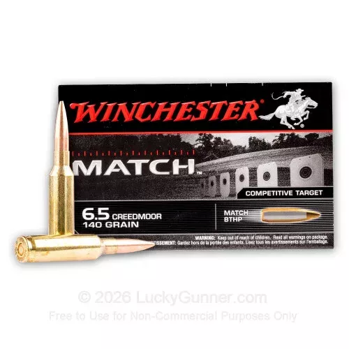6.5 Creedmoor – 140 Grain HPBT – Winchester Match – 200 Rounds