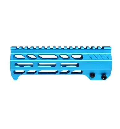 7″ Blue M-LOK Free Float Handguard with Integrated Hand Stop for 223/5.56 Uppers
