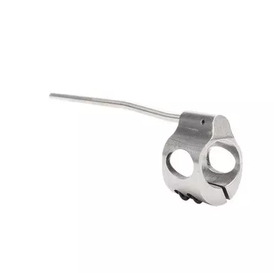 .750 Stainless Low Profile Steel Clamp On Gas Block and Sliver Pistol Length Gas Tube – Assembled