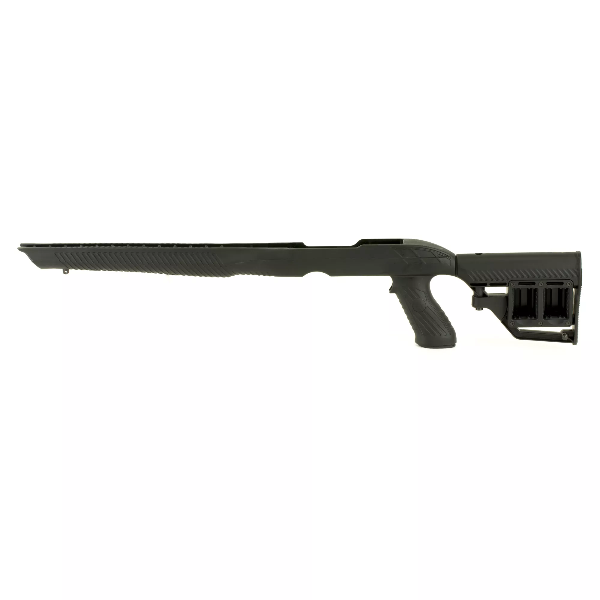 ADAPTIVE TACTICAL 1081039 Tac-Hammer RM4 Black Synthetic, Adjustable Stock with Magazine Compartments, Removable Barrel Inserts, Stowaway Accessory Rail, Fits Ruger 10/22 (Most Barrel Contours)