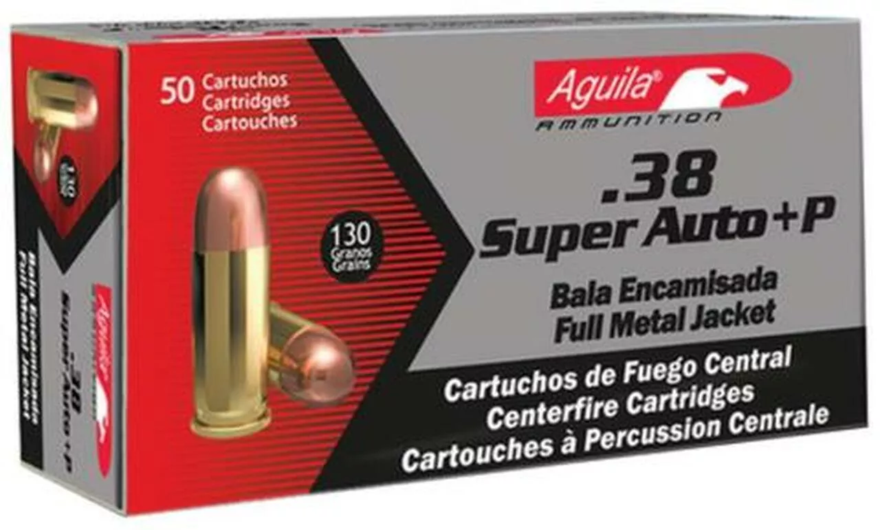 Aguila .38 Super + P 130gr, FMJ, 50rd Box