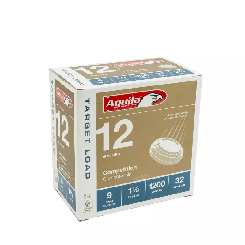 Aguila Heavy Target Load 12ga. 2-3/4″ 1-1/8oz. #9 Lead Shot Ammunition, 25 Round Box