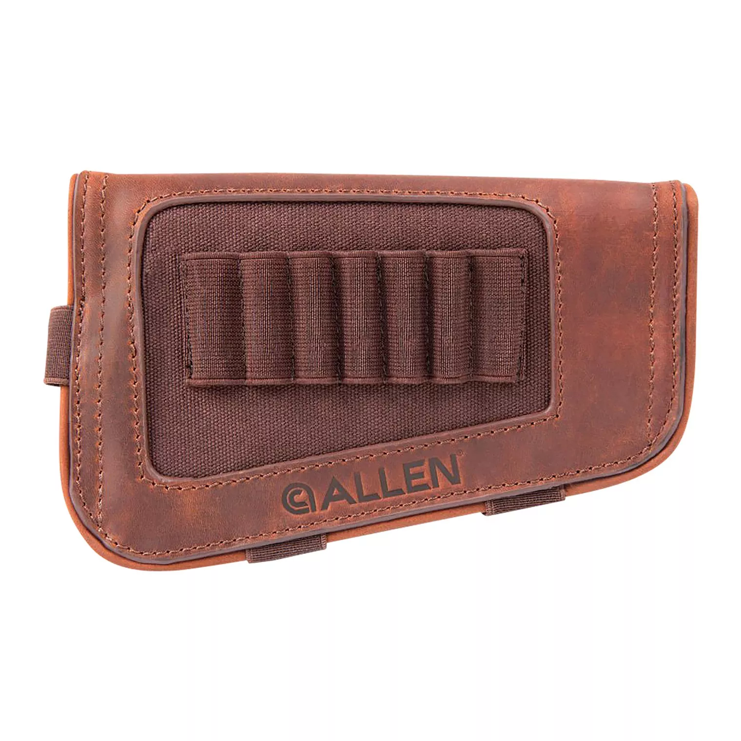 Allen 8517 New Castle Buttstock Cartridge Carrier Brown Leather 7rd Rifle Buttstock Mount