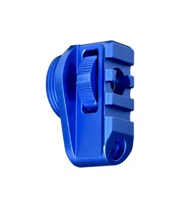 Aluminum Bufferless Stock Adapter Picatinny Rail End Cap and QR Hole – Dark Blue