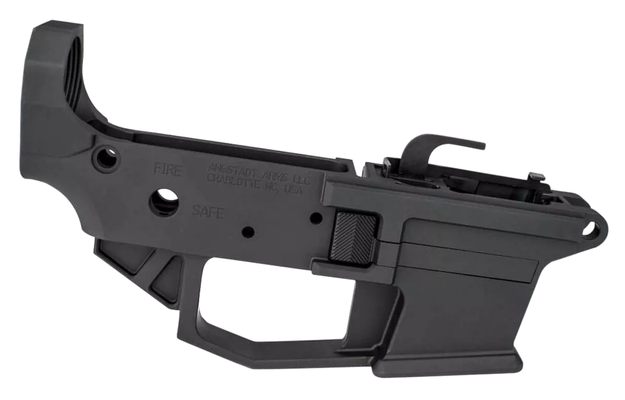 Angstadt Arms Lower Receiver AR-15 Platform 9mm, 7075 T6 Alum, Black Hardcoat Anodized, Accepts Glock Mags