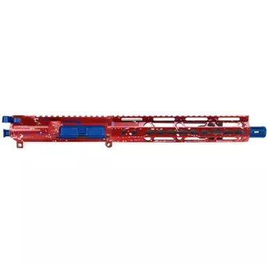 AR-15 5.56 NATO 10.5” SPLAT PISTOL UPPER – FORGED UPPER W/ 10″ Handguard – CERAKOTE RED-BR SPLATTER – RED