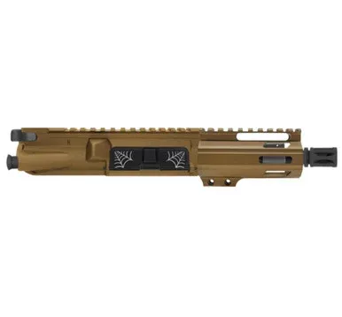 AR-15 5.56 NATO 5” PISTOL UPPER WITH 4” HANDGUARD – SPIDER WEB – BURNT BRONZE