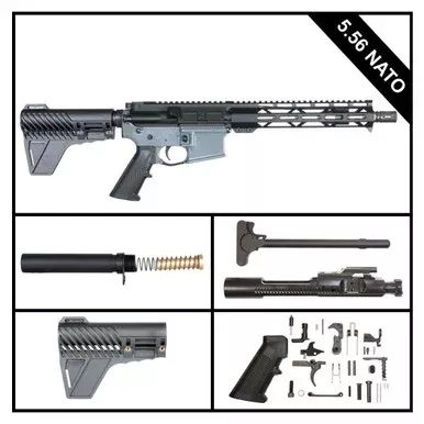 AR-15 5.56 NATO SHORTY BOY W/FIN ARM BRACE 10.5-INCH PISTOL FULL BUILD KIT