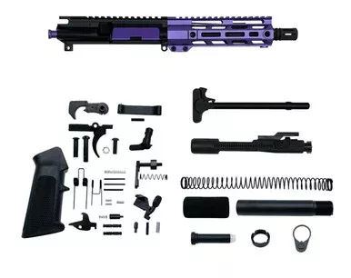 AR-15 7.62×39 7.5″ Pistol Upper Complete Build Kits – Assembled Black Barrel Upper – Orange