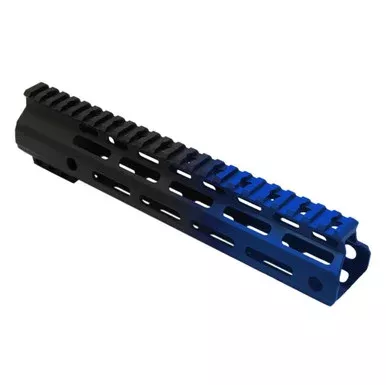 AR-15 ANGLE CUT M-LOK 10 INCH HANDGUARD – MADE IN U.S.A – CERAKOTE GRADIENT BLUE FLAME