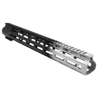 AR-15 ANGLE CUT M-LOK 15 INCH HANDGUARD – MADE IN U.S.A – CERAKOTE GRADIENT SILVER