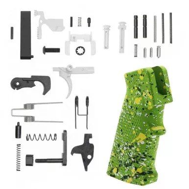 AR-15 Lower Receiver Parts Kit White – CERAKOTE SPLATTER GREEN WHITE & YELLOW