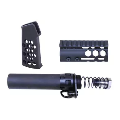 AR-15 Micro Honeycomb Pistol Furniture Set – Anodized Black