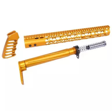 AR-15 Skeletonized AIR Lite Complete Furniture Set Anodized Orange