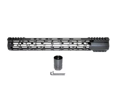AR-15 Super Light M-LOK Series Free Float Handguards with Partial Top Rail 15″ – Black