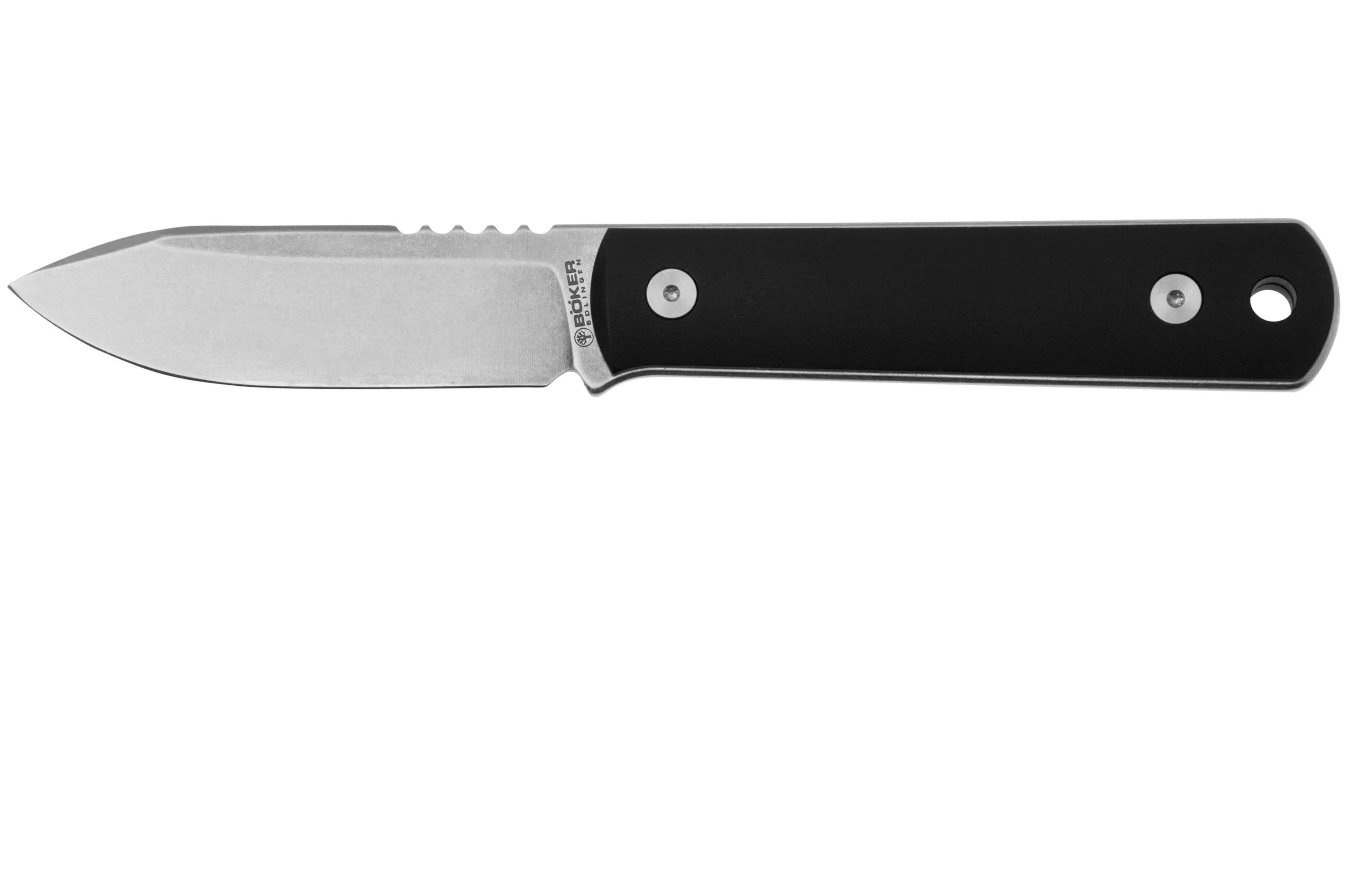 Böker BFF Packlite 120749 Black Richlite, fixed knife, Lucas Burnley Design