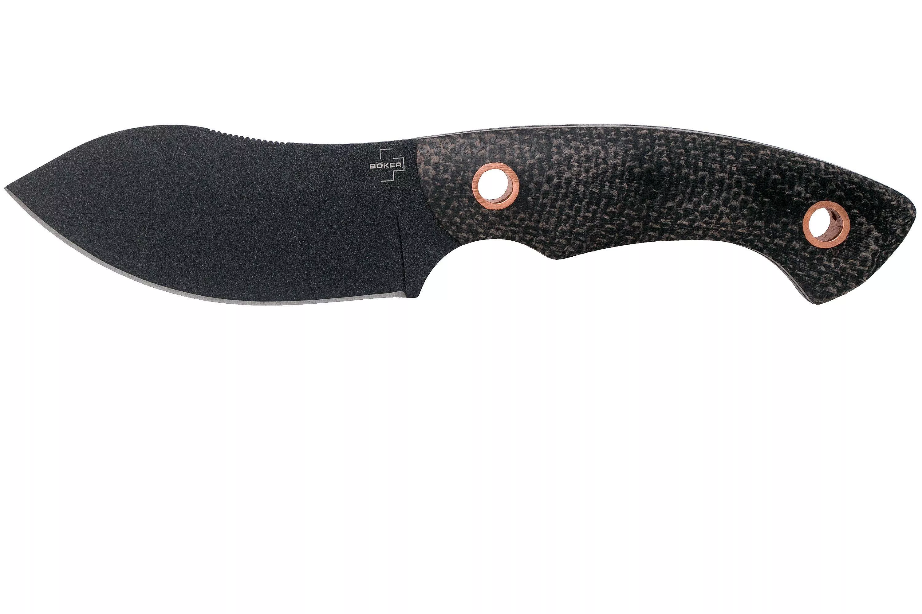 Böker Plus Nessmi Pro 02BO018 Black Micarta Copper fixed knife, Jesper Voxnaes design