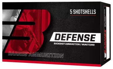 Barnes Defense Buckshot 20 Gauge Ammo 2-3/4" 17 Pellets 1140 fps #3 Box of 5