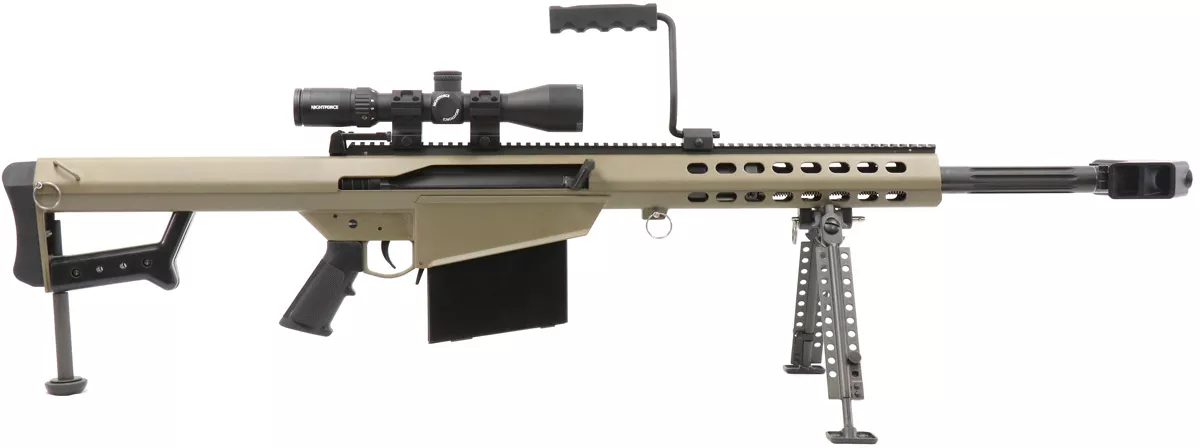 Barrett Firearms M82A1 50 BMG FDE Semi-Automatic Rifle 20″ Barrel with Nightforce SHV 3-10×42 Scope
