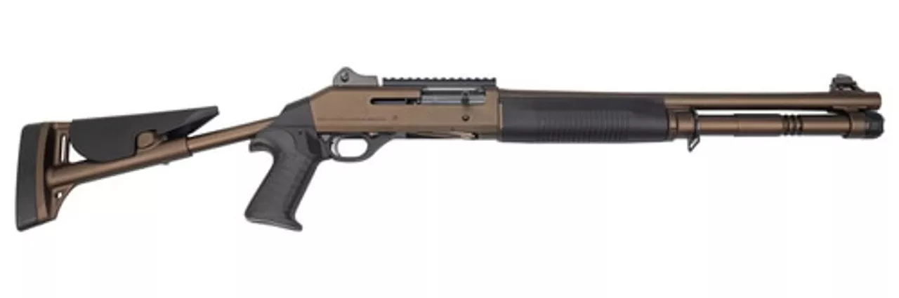 Benelli M1014 Limited Edition 12 Ga, 18.5″,, , Midnight Bronze, Ghost Ring Sights, Fixed Pistol Grip Stock, 5 rd