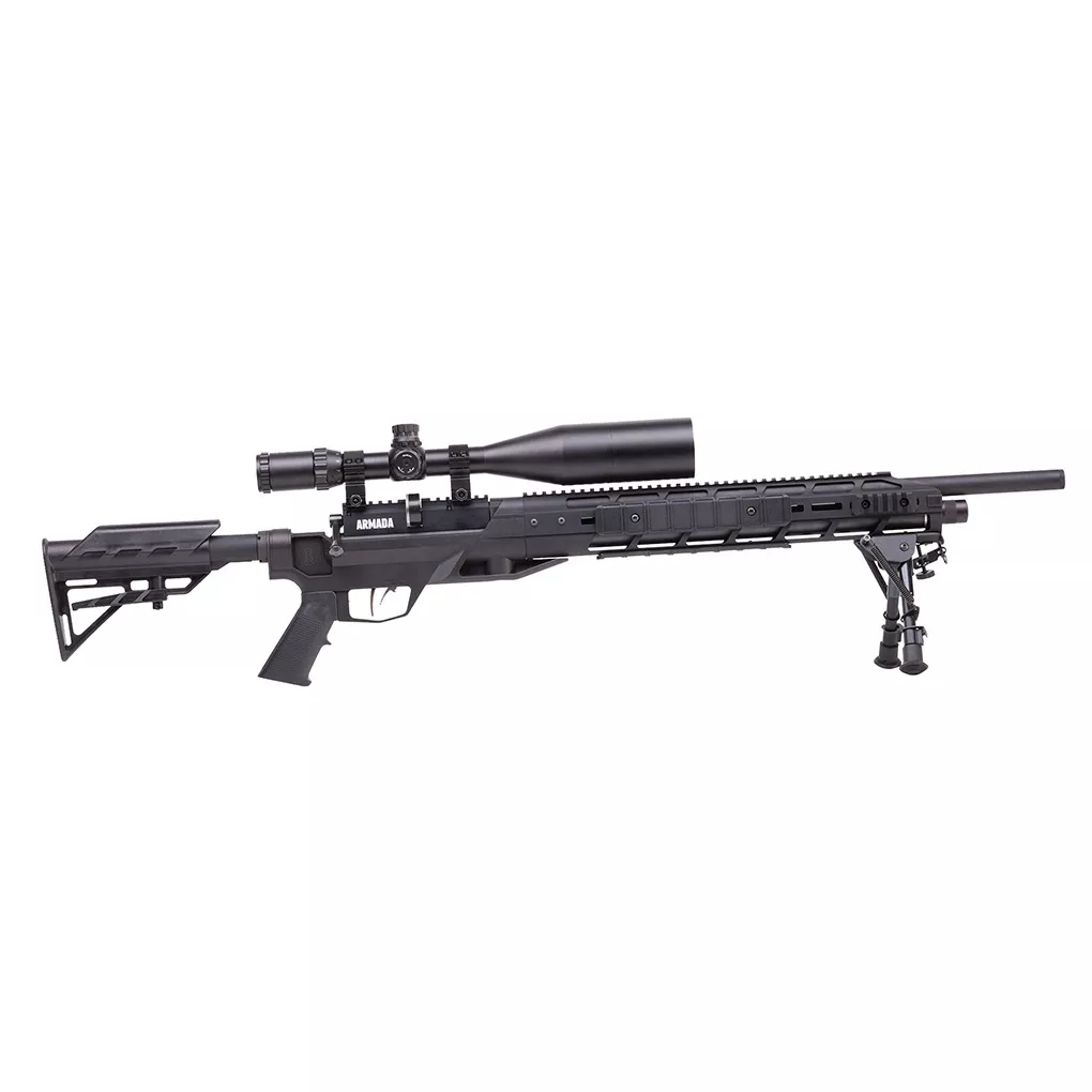 Benjamin BTAP22SX Tactical Armada PCP 22 Pellet 10+1 Shot Black Black Receiver Black M4 Telescopic Stock Scope 4-16x50mm AO