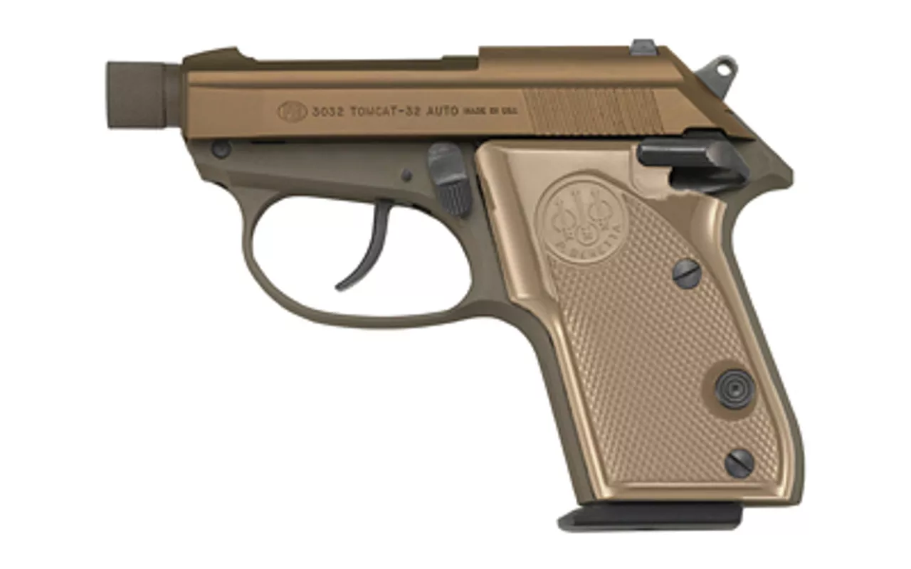 Beretta 3032 Tomcat .32 ACP, 2.9″ Threaded Barrel, Manual Safety, FDE, 7rd