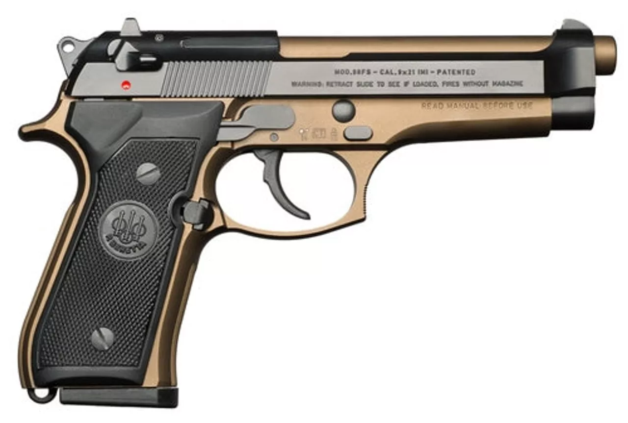 Beretta 92, 9mm, 4.9″ Barrel, 10rd, Decocker, Burnt Bronze