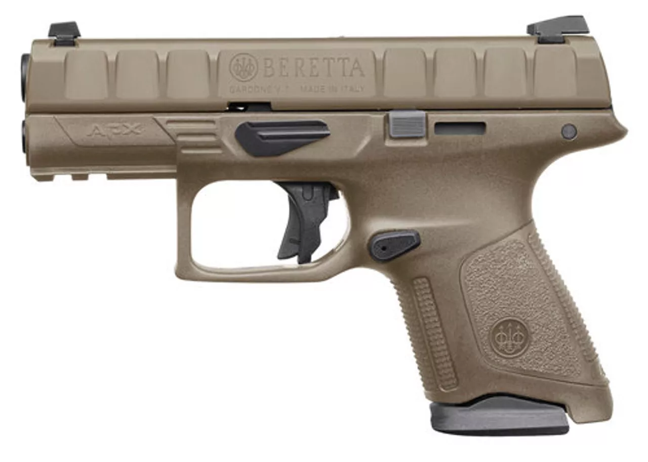 Beretta APX Compact 9mm, 3.70″ Barrel, Flat Dark Earth, 3 Dot Removable Sight, 10rd