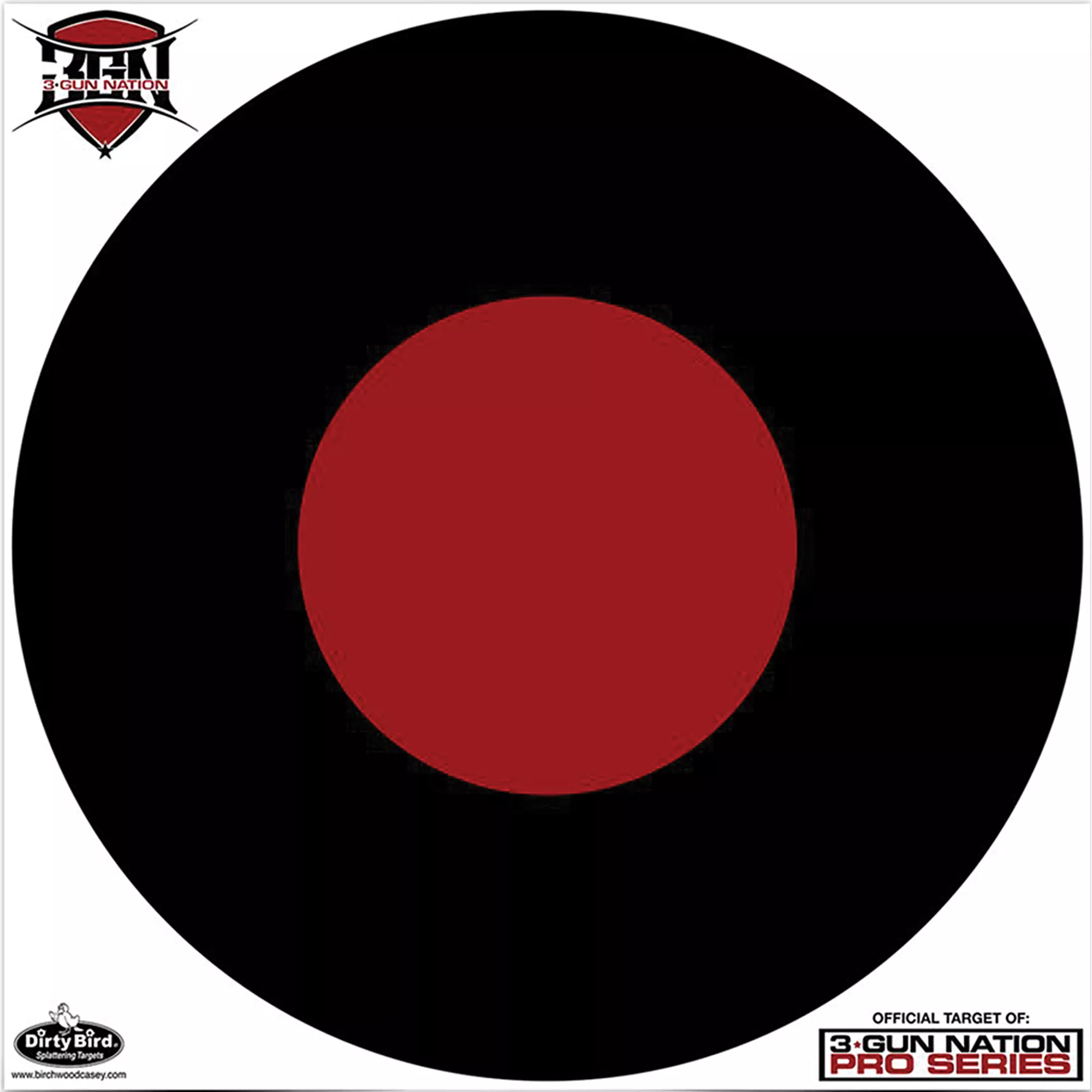 Birchwood Casey 35187 Dirty Bird 3-Gun Nation Circle Paper Hanging 17.25” Black/Red 5 Pack