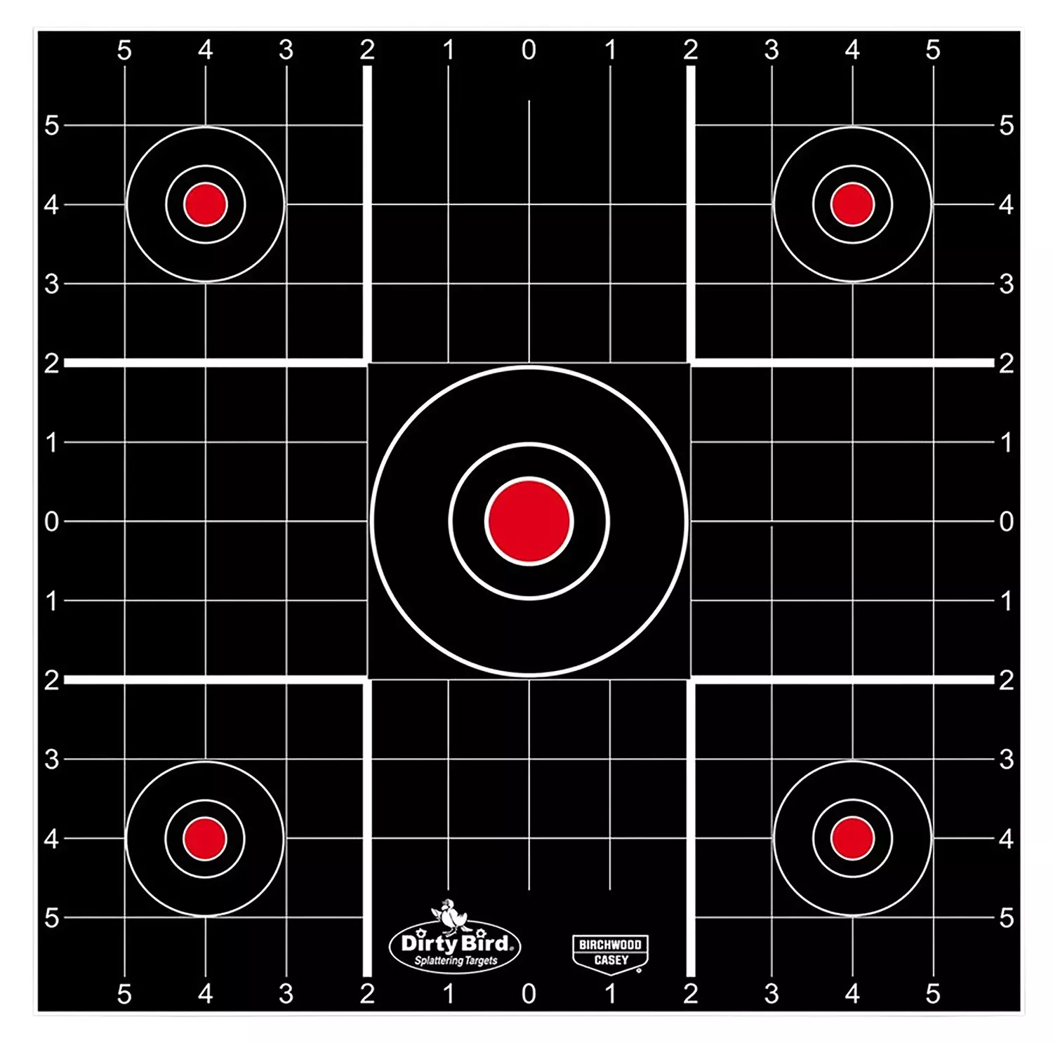 Birchwood Casey 35212 Dirty Bird Bullseye Tagboard Hanging 12” Black/Red 12 PK