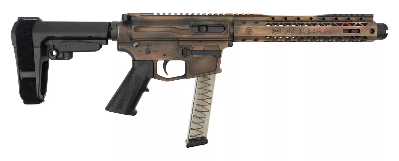 Black Rain Fallout CQB Pistol 9mm, 8.25″ Barrel, SBA3, Battleworn Bronze, 30rd