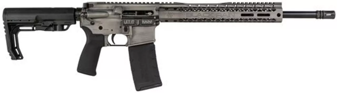 Black Rain Ordnance Fusion, 5.56/.223, 16″ Barrel, 6-Pos MFT Stock, Titanium Battleworn, 30rd