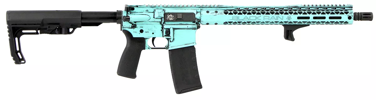 Black Rain Ordnance SPEC15 5.56 NATO Rifle Turquoise – Used in Good Condition