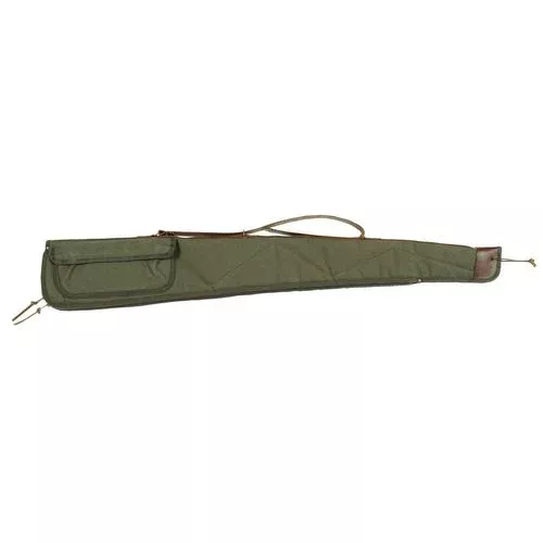Bob Allen 14535 Canvas Shotgun Case 52″ Green Canvas with Leather Back Strap & Sling