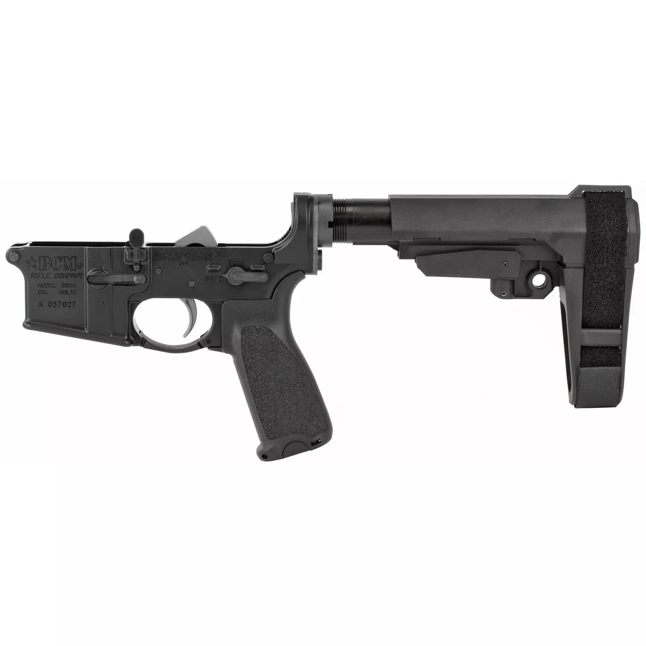 Bravo Company, BCM, Pistol Lower Group with SBA3 Pistol Brace, Multi Cal, Aluminum Frame, 556NATO, Black Finish, GUNFIGHTER Pistol Grip,