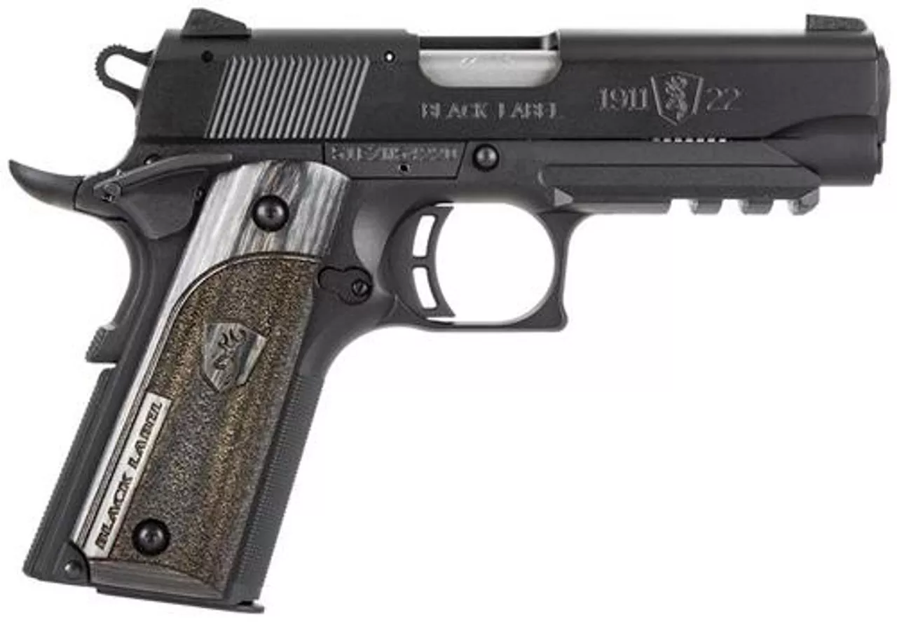 Browning 1911-22 Comp Black Label Laminate 22LR 3.6″ Barrel, Rail Black, 10rd