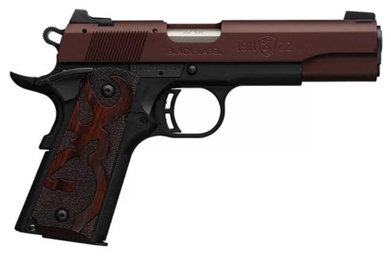 Browning 1911 22Lr, Black/Blued, 4.25″, Bronze