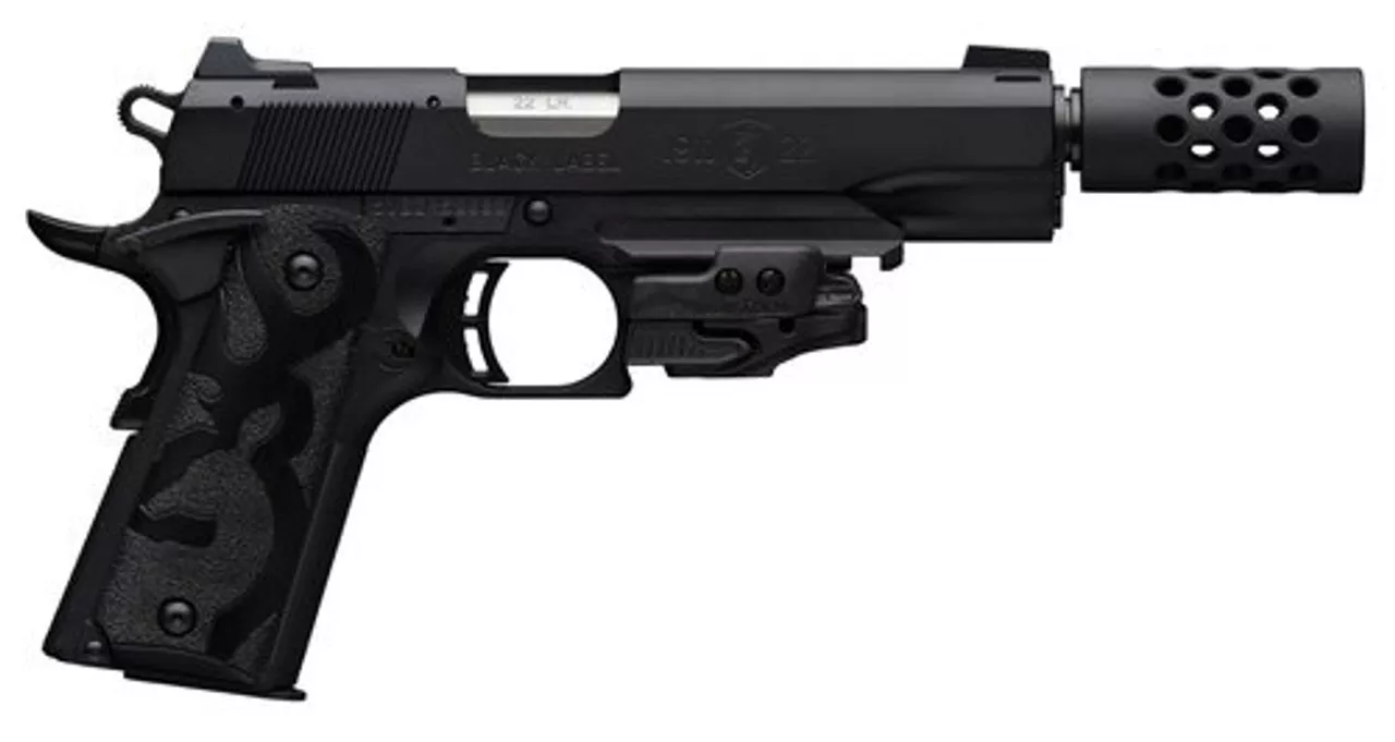 Browning 1911 Black Label Crimson Trace Laser 22 LR, 4.25″ Barrel, Suppressor Ready