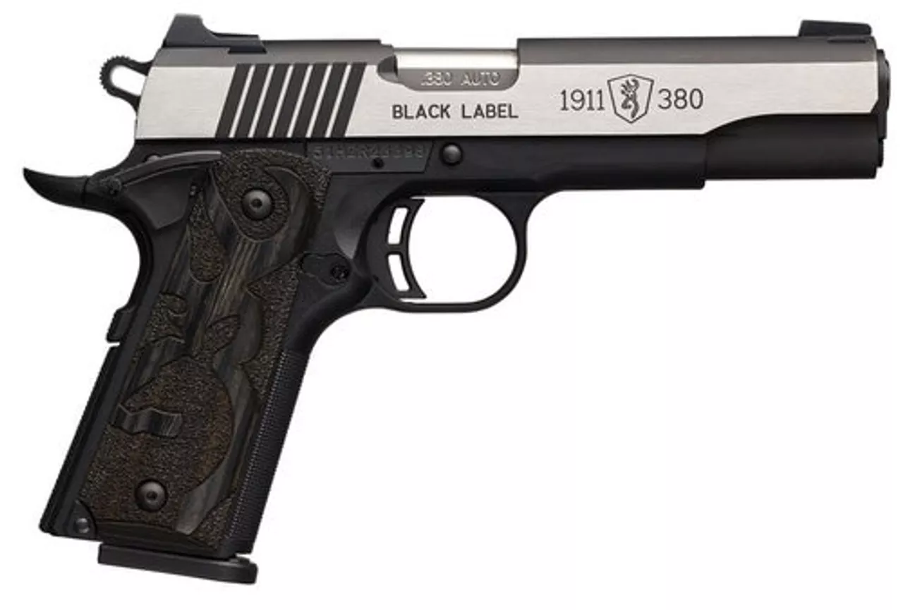 Browning Black Label Medallion Pro 1911, .380 ACP, 4.25″, 8rd, Night Sights