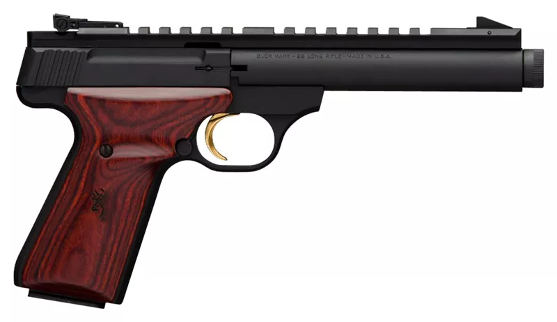 Browning Buck Mark Field Target 22 LR Pistol 5.5″ Threaded Barrel Suppressor Ready
